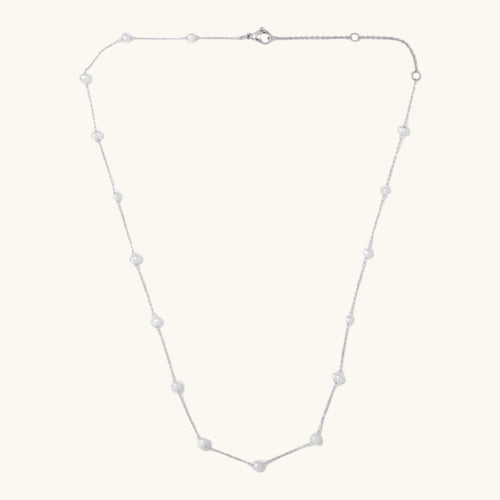 Camille Pearl Necklace- Silver