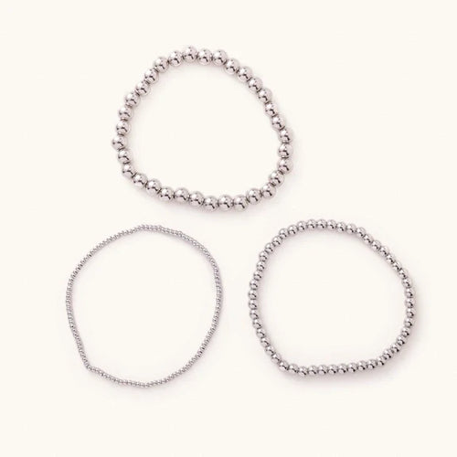 Waterproof Silver Ball Bracelets-Medium