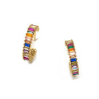 Rainbow Shimmer Hoops - Gold