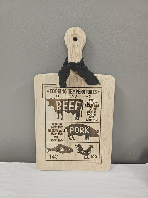 Cooking Temperatures Cutting Board