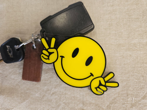 Smiley Face Keychain - Bag Tag