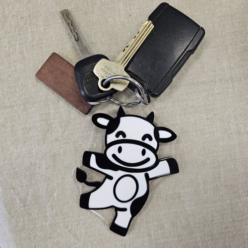 Happy Cow Keychain - Bag Tag
