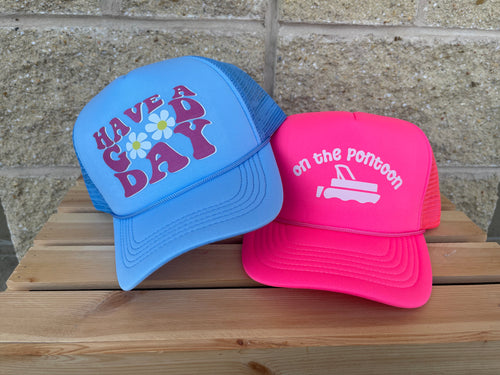 On The Pontoon Trucker Hat - Pineapple Original