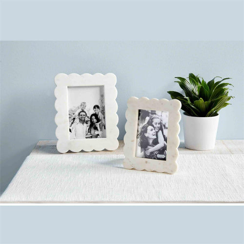 Small Scalloped Marble Frame - Mud Pie