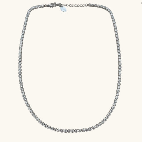 Stella Shimmer Tennis Necklace-Silver