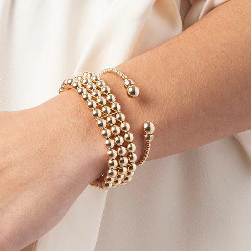 Classic Gold 3mm Bead Cuff- Gold