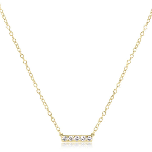 14k Gold and Diamond Significance Bar Necklace- Five