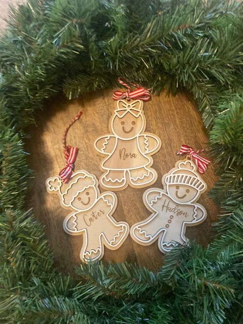 Personalized Name Gingerbread Man Ornament