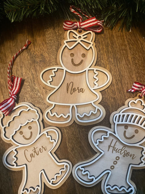 Personalized Name Gingerbread Man Ornament