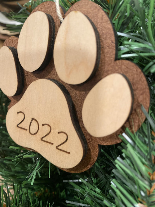 Personalized Pawprint Ornament