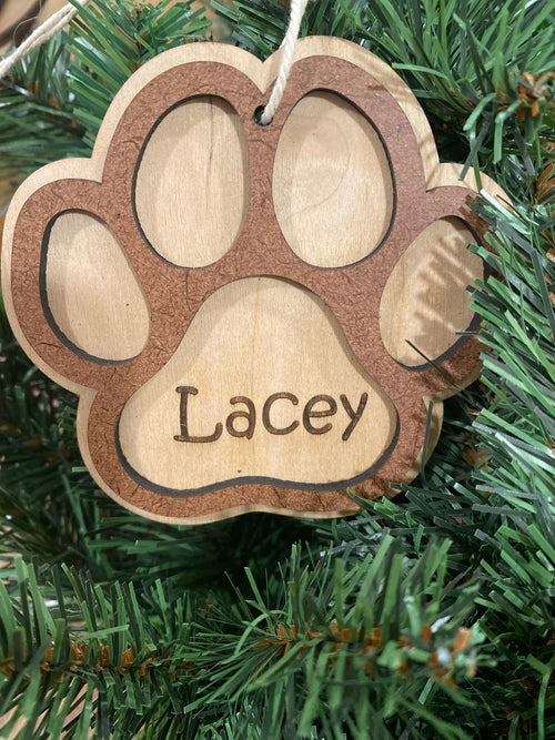 Personalized Pawprint Ornament