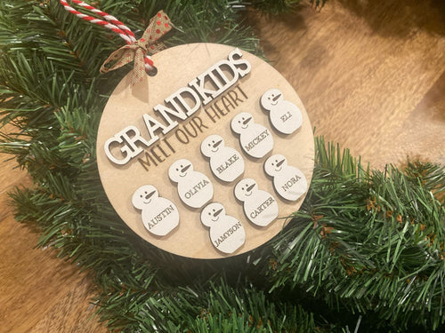 Personalized Grandkids Melt Our Heart Ornament