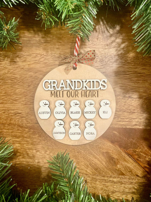 Personalized Grandkids Melt Our Heart Ornament