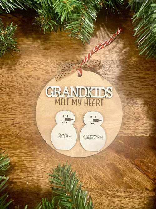 Personalized Grandkids Melt Our Heart Ornament