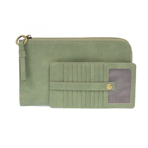 Cameo Green Karina Wristlet and Wallet