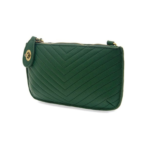 Forest Green Quilted Mini Crossbody Wristlet Clutch