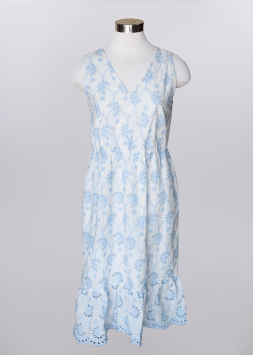 Blue and White Floral Dress - Keren Hart