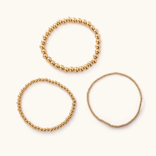 Waterproof Gold Ball Bracelets- Medium