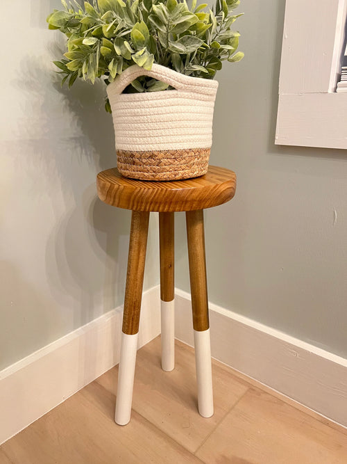 Handmade Wood Accent Stool/Plantstand - Pinapple Original