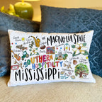 Double Sided State Of Mississippi Lumbar Pillow