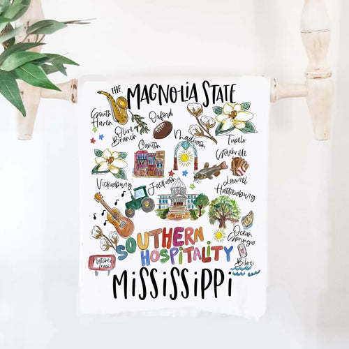 State Of Mississippi Tea Towel