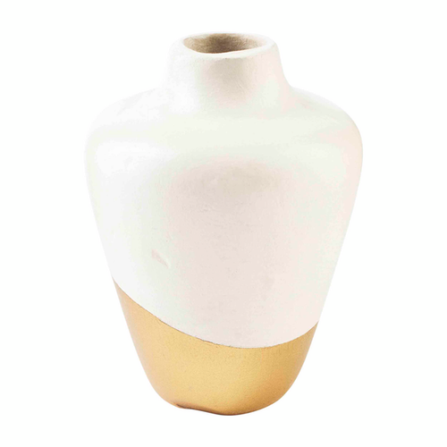 Medium Paper Mache Gold Bud Vase